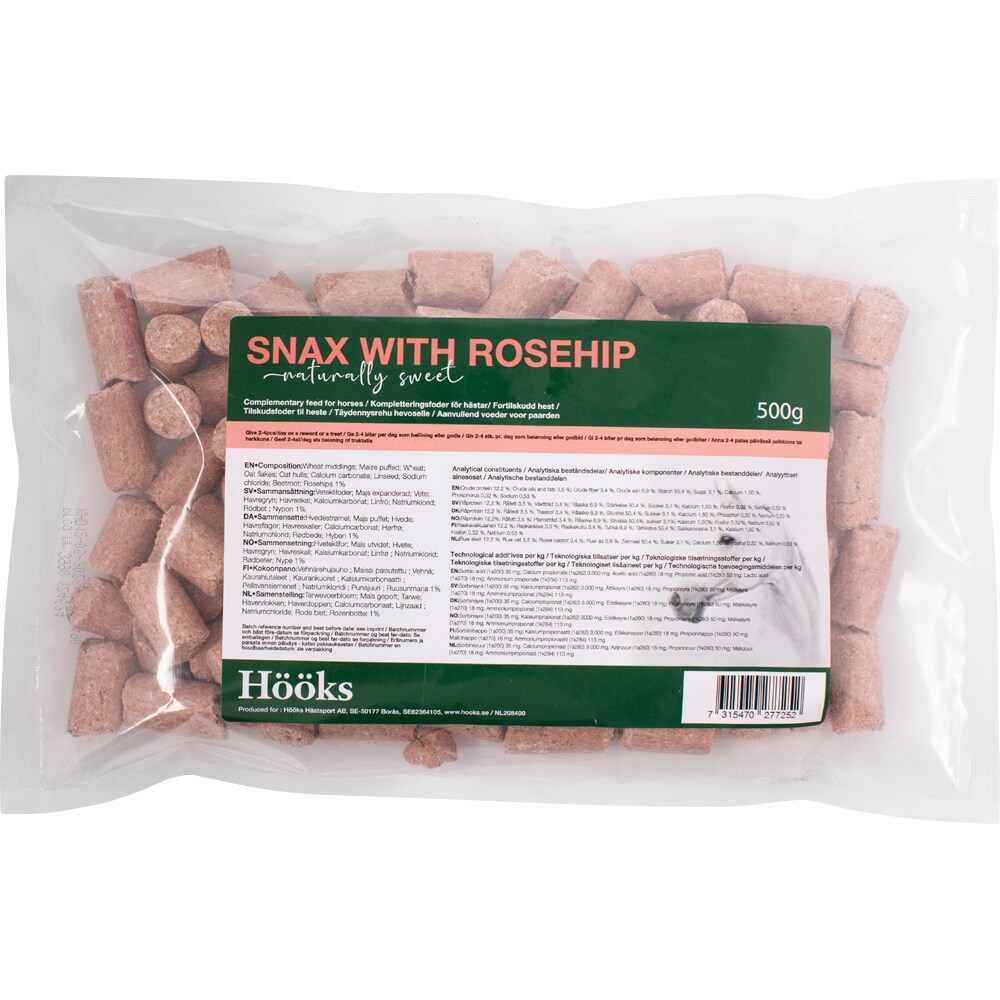 Hestegodbiter 500 g Rosehip Snax 500g Hööks