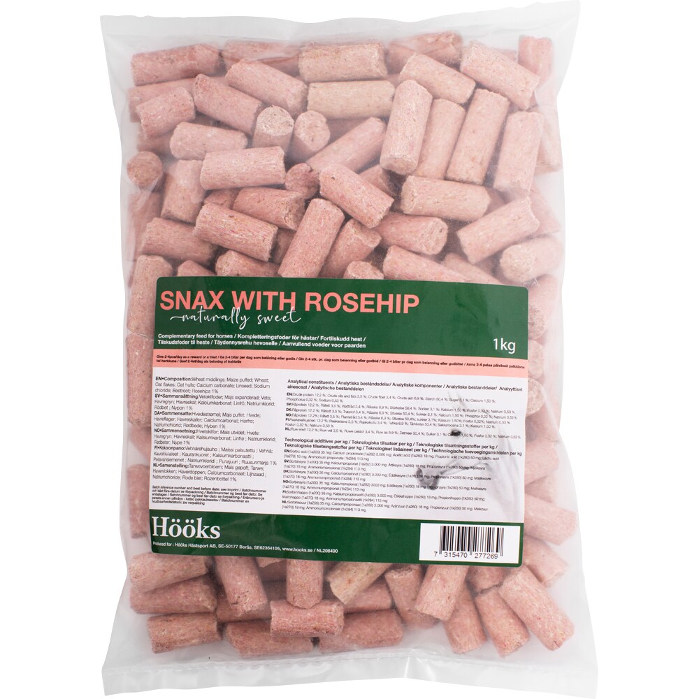 Hestegodbiter 1 kg Rosehip Snax Hööks