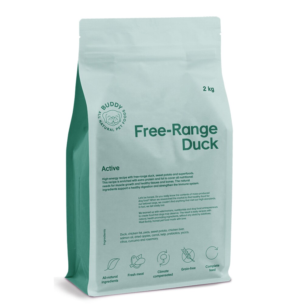 Hundefôr 2 kg Free-Range Duck BUDDY